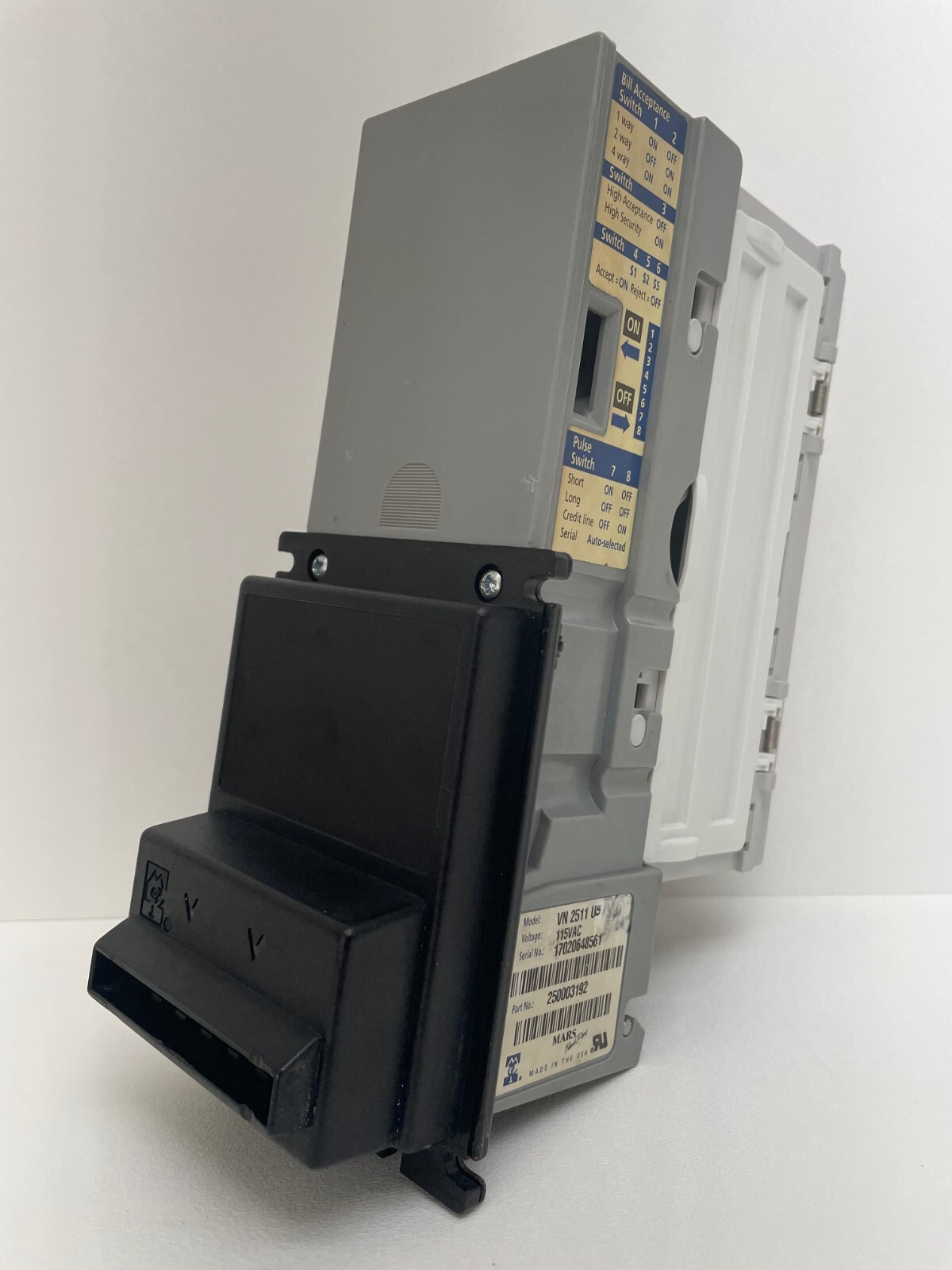 Mars VN 2511 U5 117V BILL ACCEPTOR, VALIDATOR $1&$5 *COMPLETELY REBUILT*