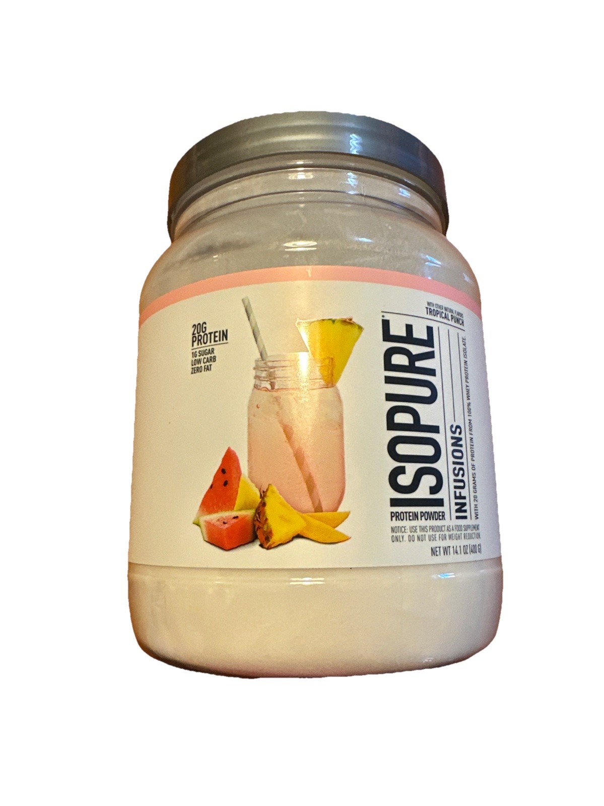 New Infusions Protein Powder, Tropical Punch, 14.1 oz (400 g) November 2026 Exp
