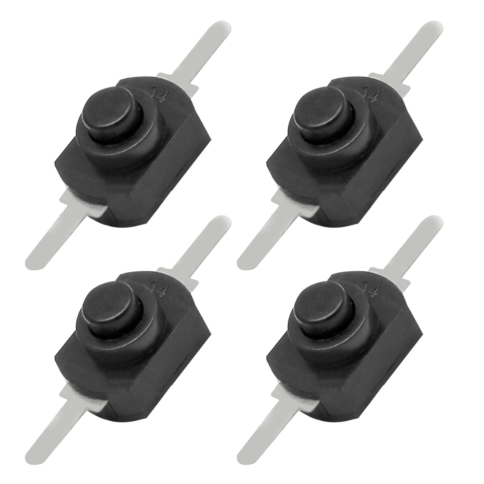 Litoexpe 50pcs Black Latching Mini ON/Off Switch SelfLock Micro Push Button S...