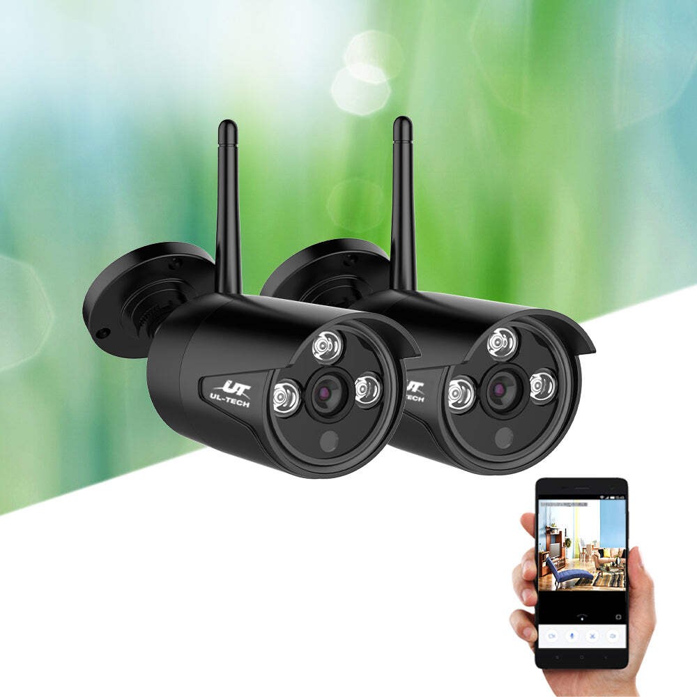 NNEDSZ -Wireless CCTV System 2 Camera Set For DVR Outdoor Long Range 1080P