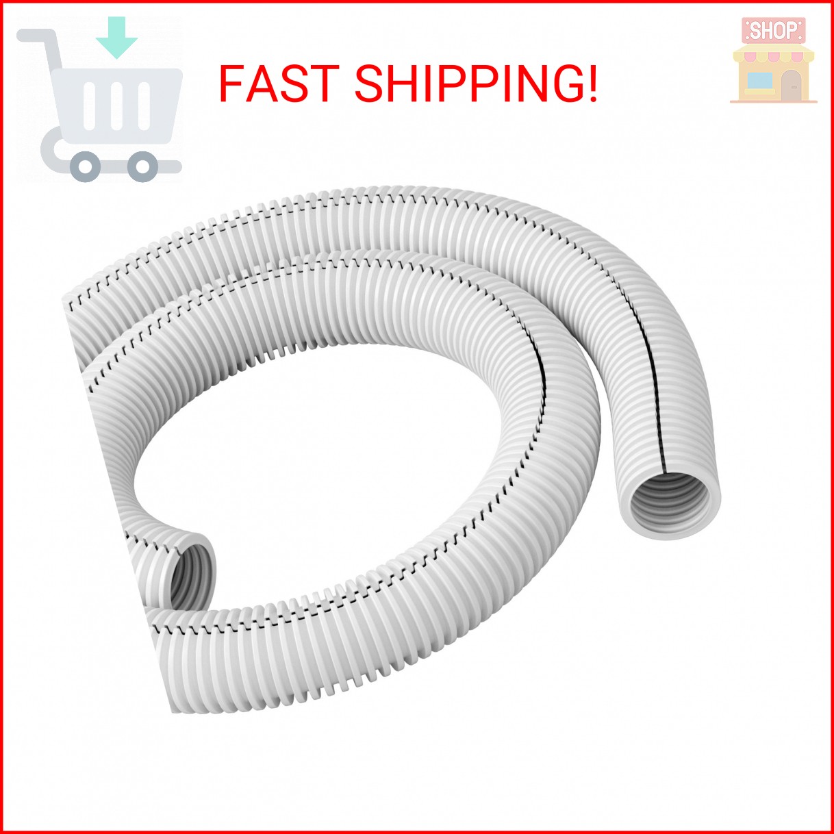 D-Line White 43in Cable Sleeve, Flexible Wire Protector Tubing, Split Electrical