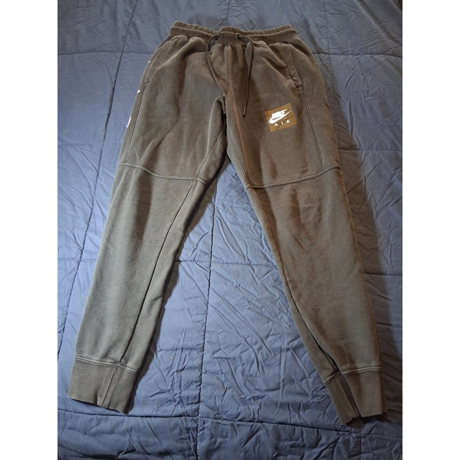 Nike Air Mens Joggers Black Fleece Tapered Sweatpants Graphic Logo CJ4830-010