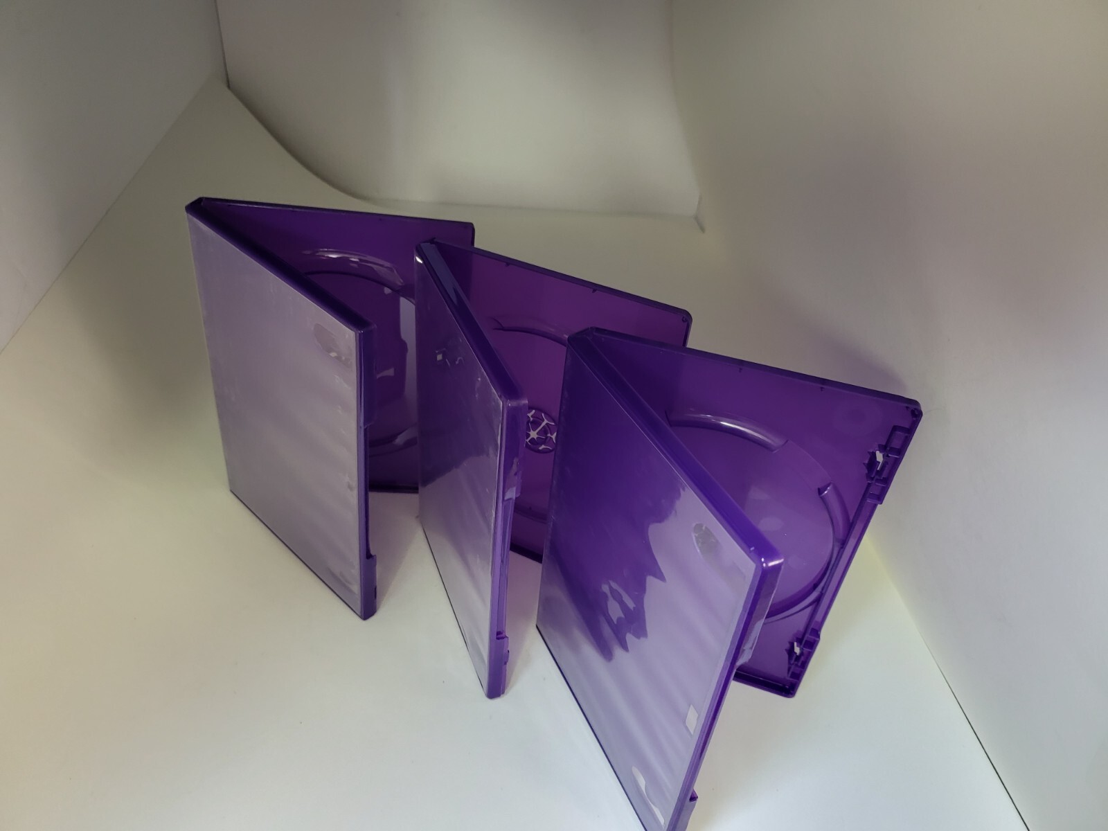 3 LOT Official Original Microsoft XBOX 360 Purple Kinect Replacement Game Case