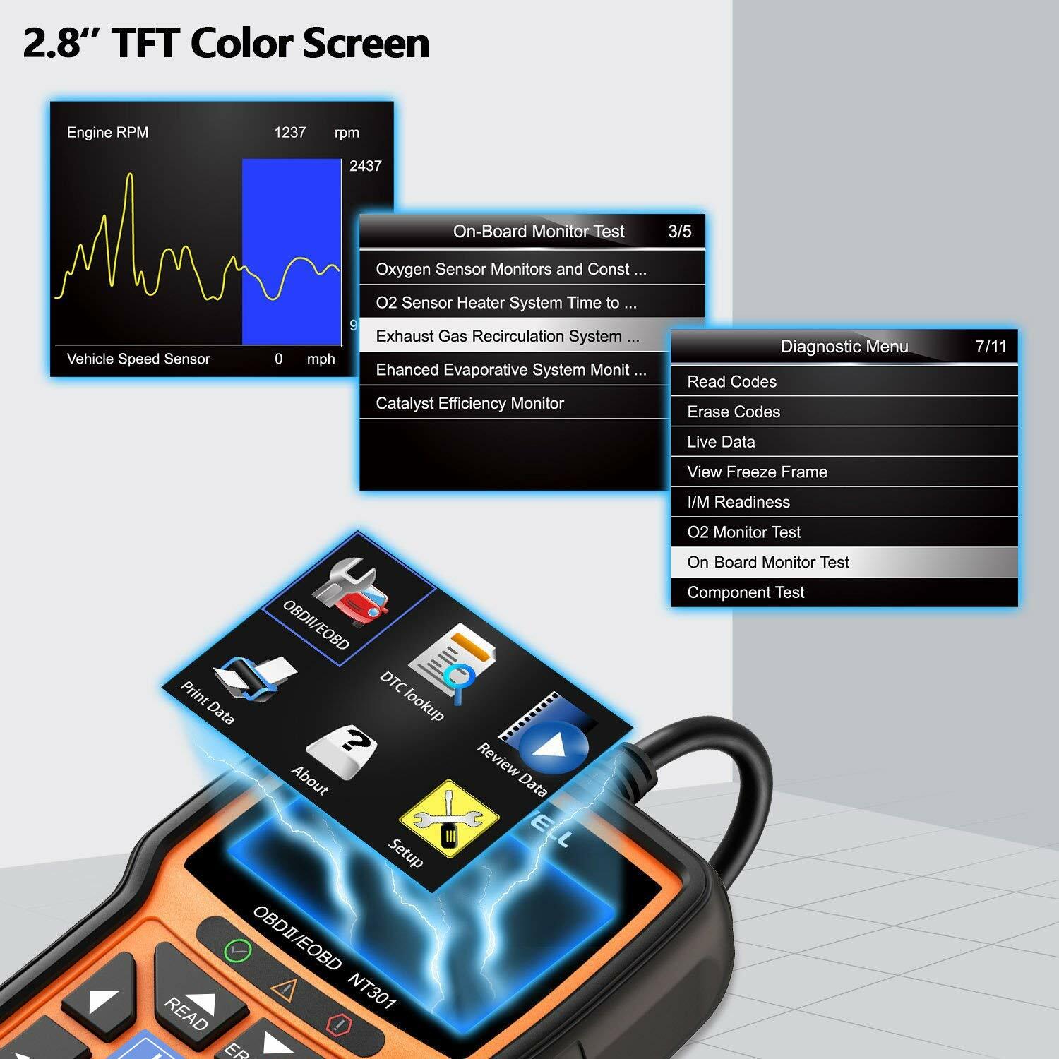 Foxwell NT301 Code Reader Check Engine Fault OBD2 Scanner Car Diagnostic Tool