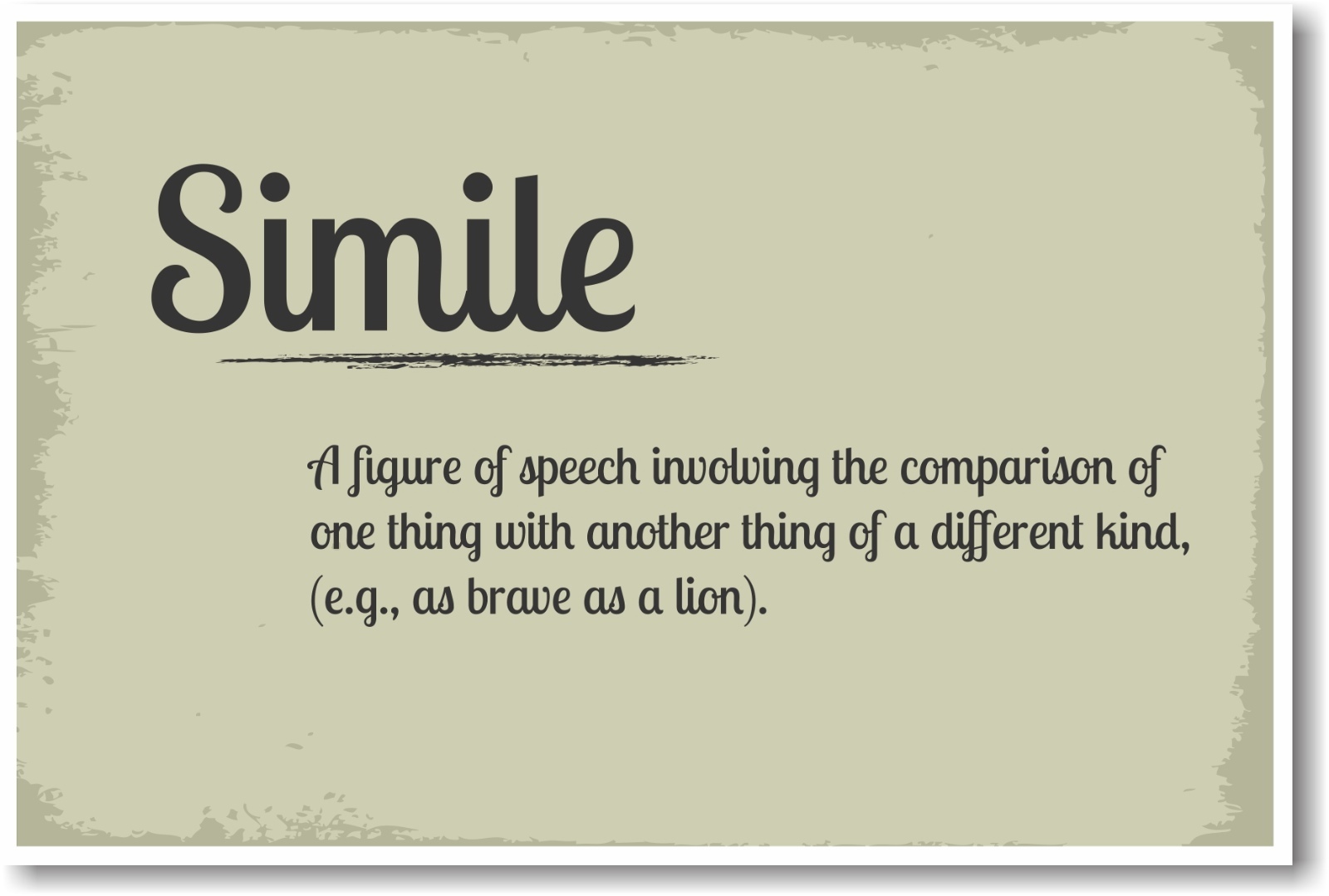 Simile - NEW Language Arts Writing English Classroom School  POSTER