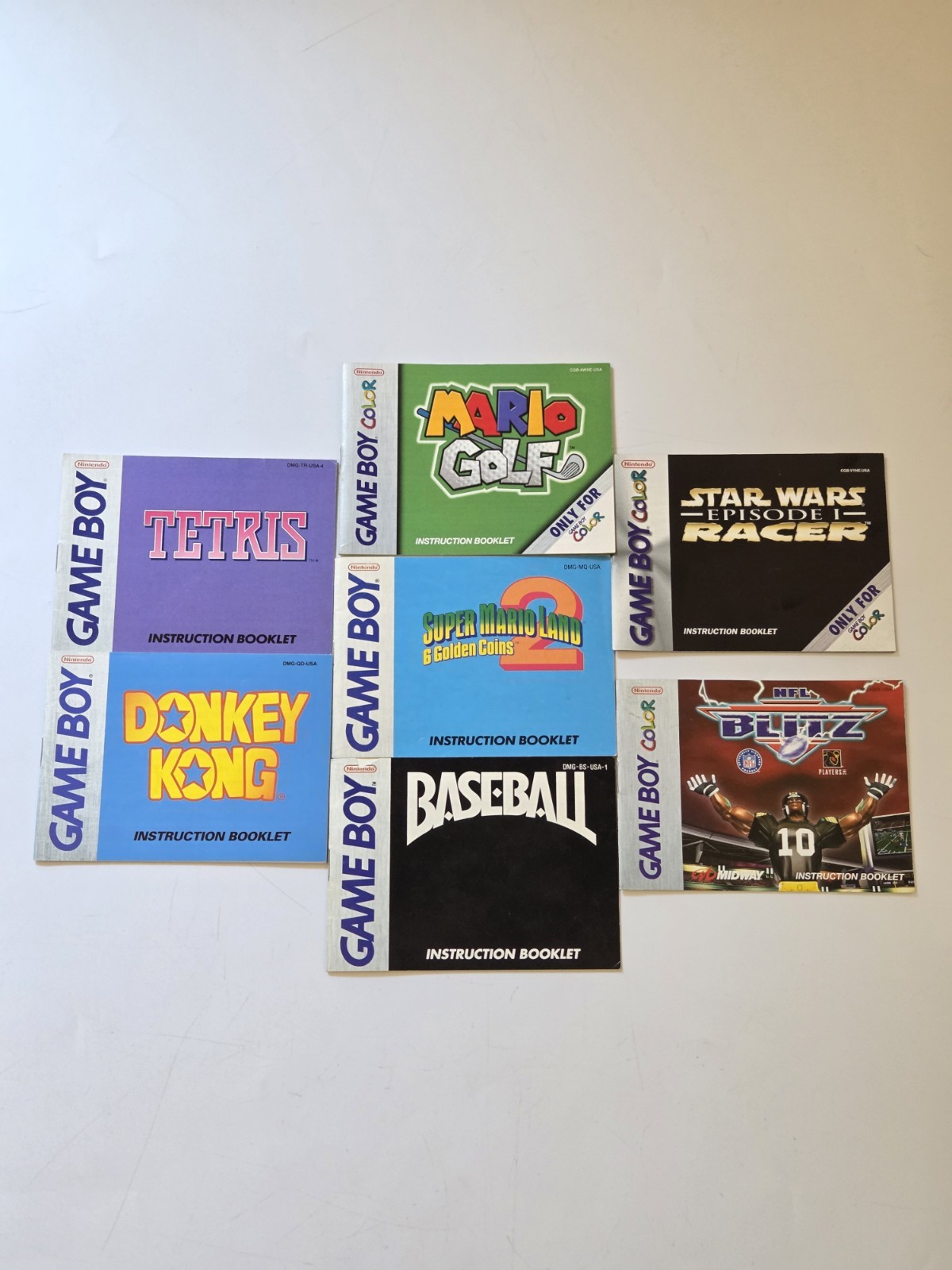 Lot Of 8 Gameboy & Gameboy Color Manuals Clean & Smoke Free