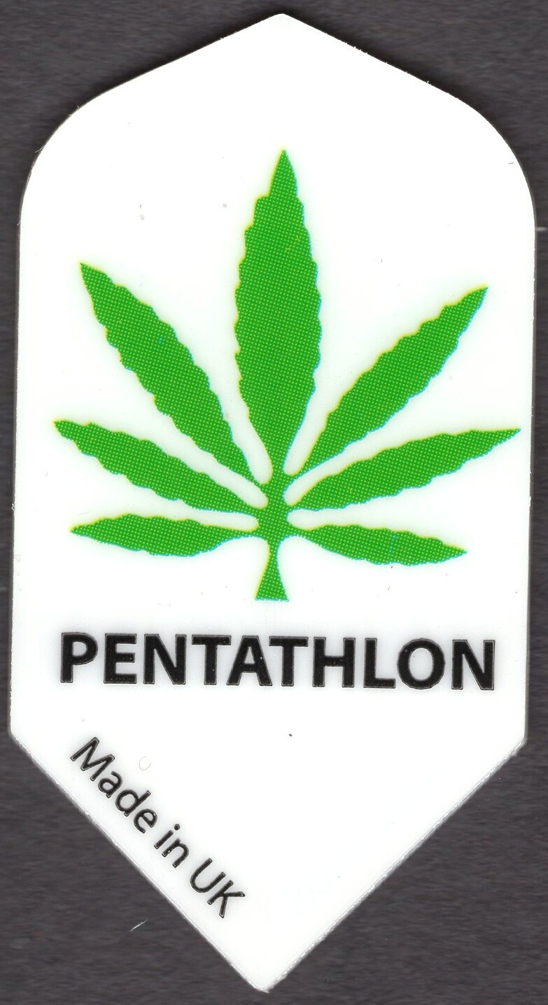 Green Pot Leaf PENTATHLON Slim Dart Flights: 3 per set