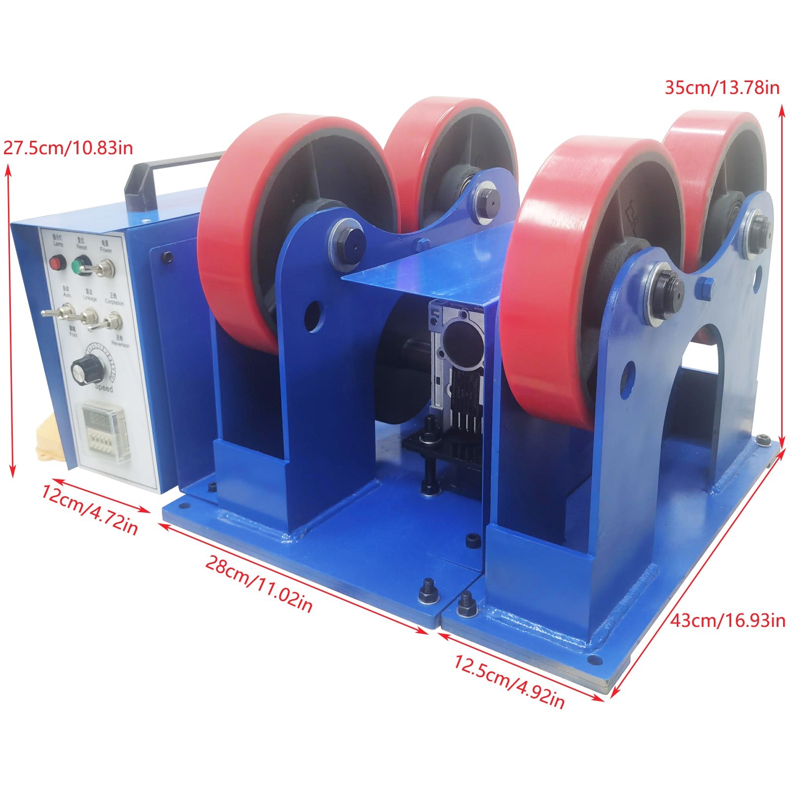 2200lbs Timer-Controlled Welding Turning Roller Linkage Roller 1.97''~23.62''