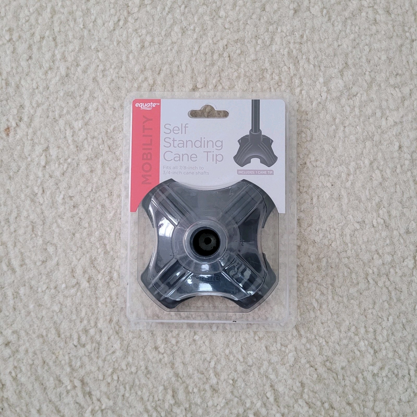 equate Cane Tip/Self Standing Quad Base Replacement for Most Walking Canes.