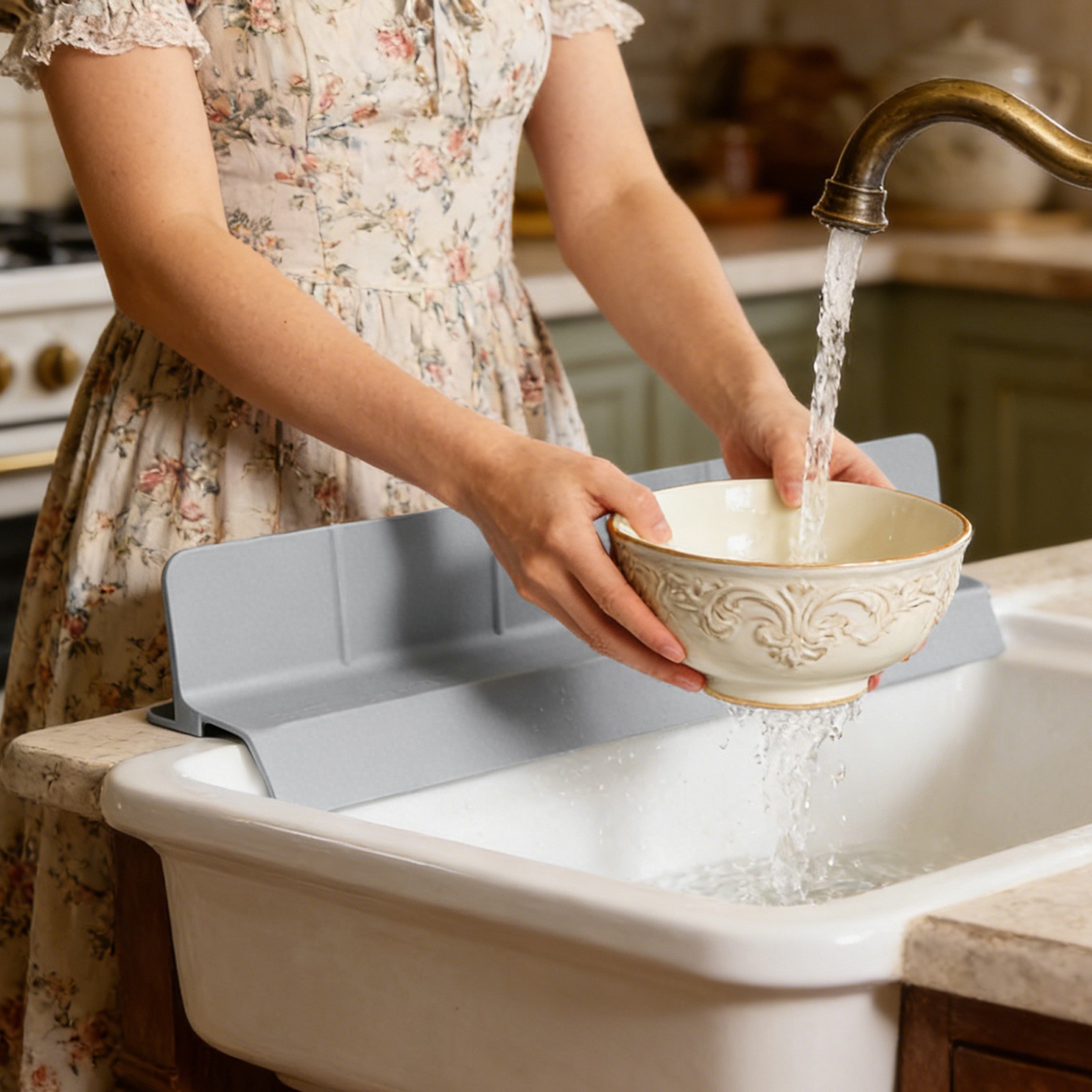 23-inch Silicone Sink Splash Guard, Water Splash Guard for Kitchen Sink