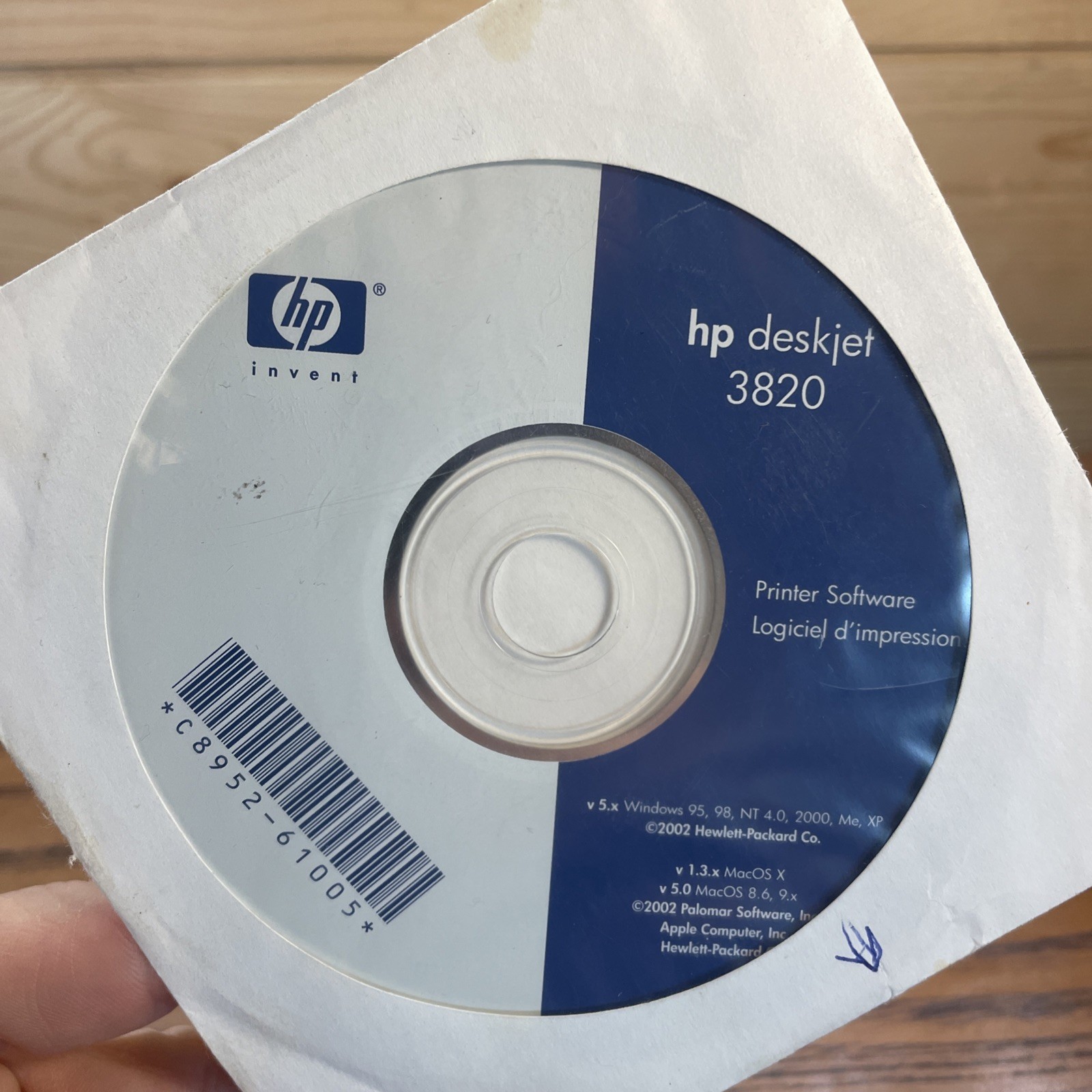 HP DeskJet 3820 Printer Software Driver CD-ROM Disc