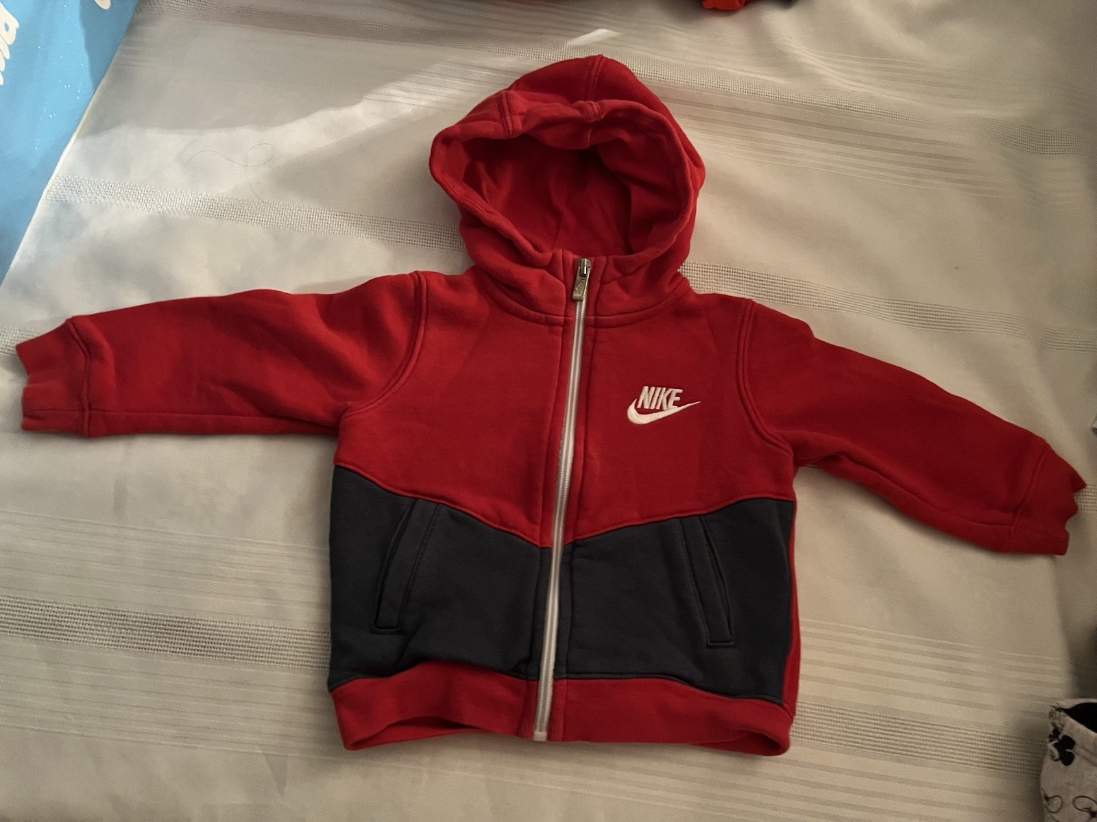 Boys Red Nike Zippered Hoodie Size 12mths