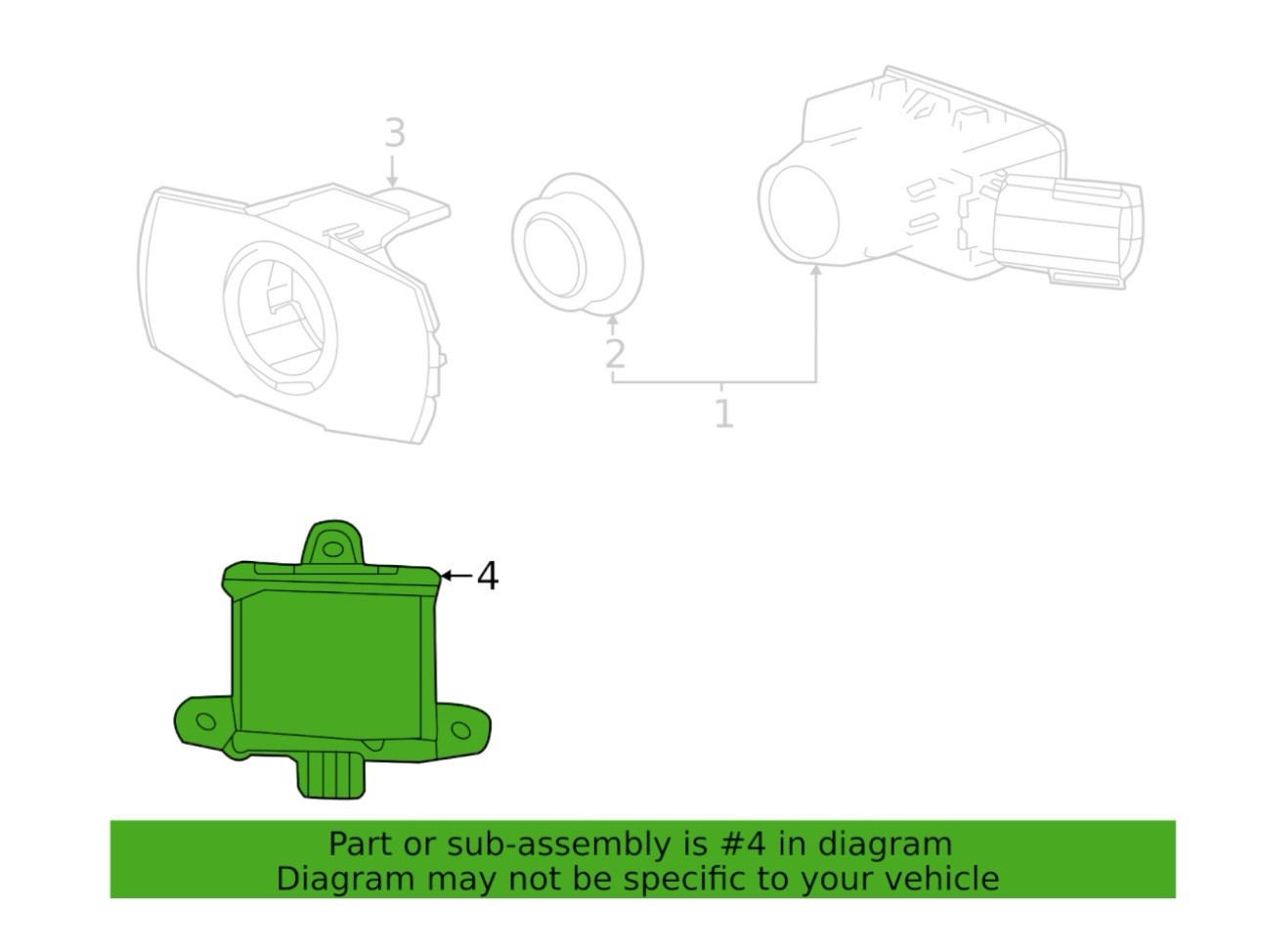 Genuine Toyota Lexus Blind Spot Detection System Warning Sensor 88162-50021