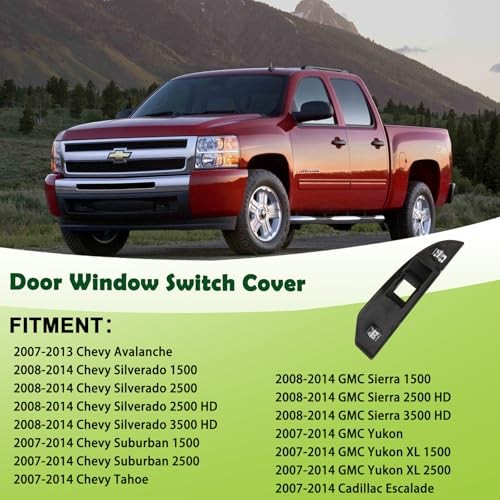 Window Switch Bezel Cover Rear Left Rear Left Fit for 2007-2014 Gaston Walnut