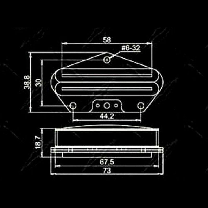 Artec Ceramic Rail Bridge Humbucker Pickup for Tele Electric Guitar Black Rails