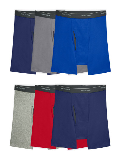Mens Fruit of the Loom BOXER BRIEFS 6 Pack Slightly Imperfect 2XL FREE SHIPPING