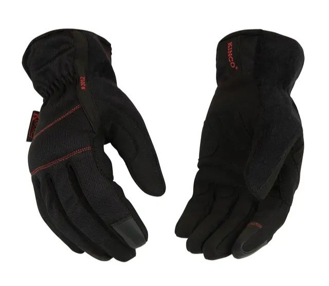 Kinco #2012-L Men's Lined Grain Goatskin/Hybrid Gloves -Large Red/Black CGS284