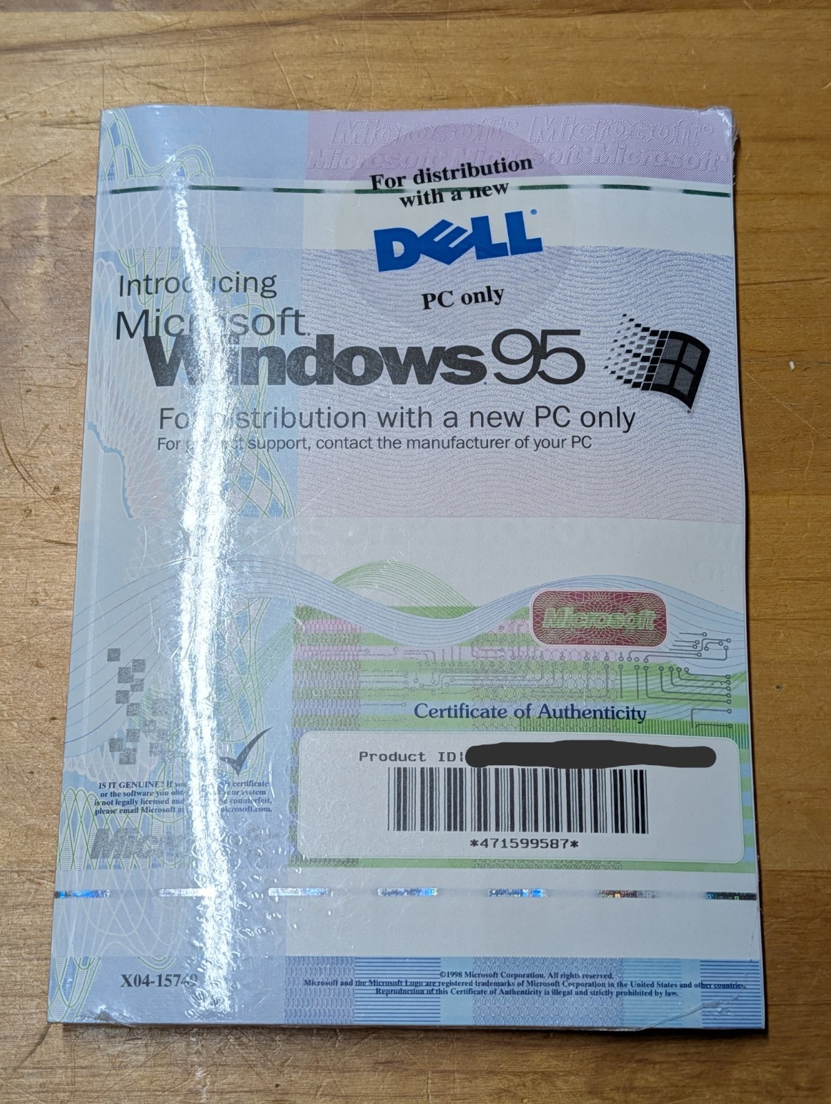 RARE Factory Sealed Microsoft Windows 95 OEM Dell CD w/ COA - New Old Stock NOS
