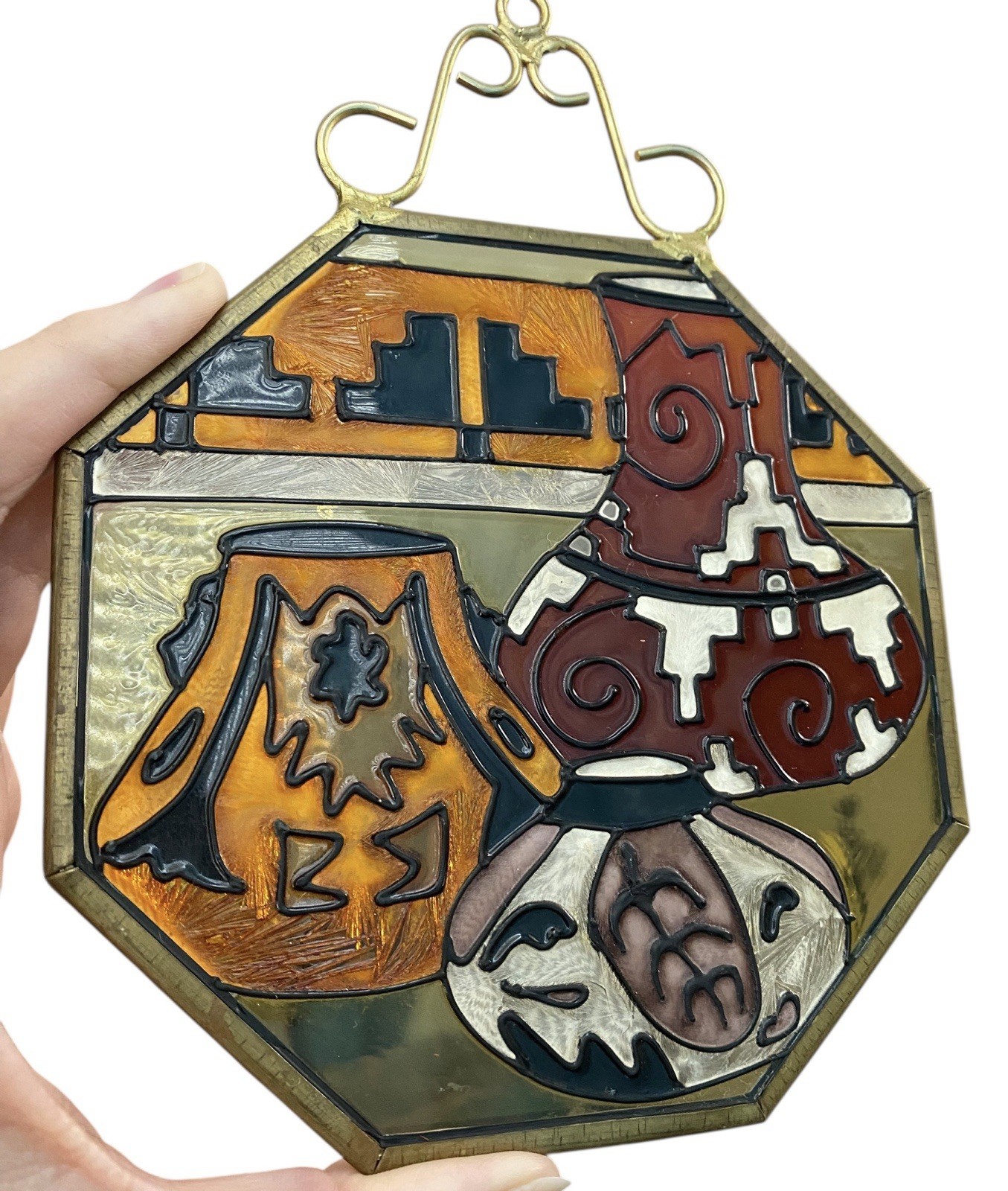 Southwestern Pottery Suncatcher Octagon Shape
