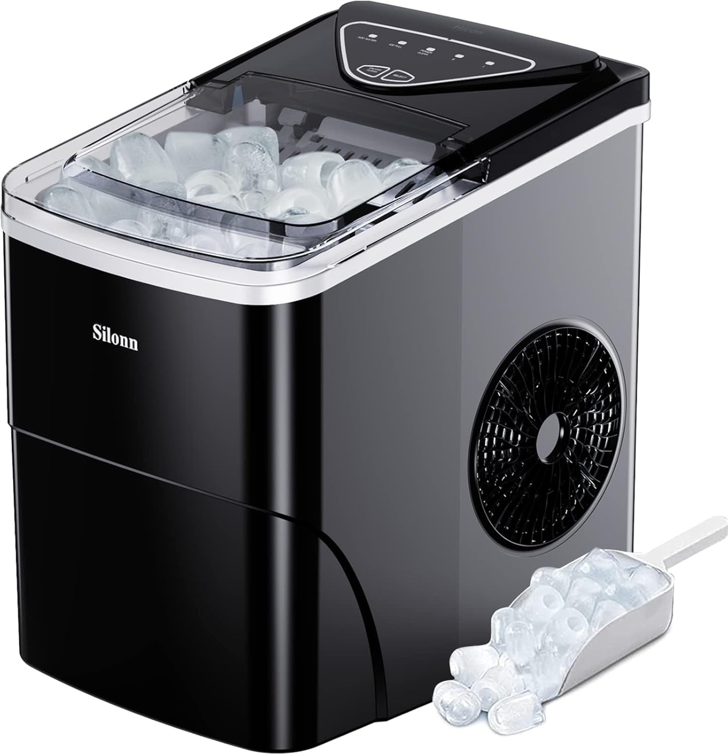 Máquina de hielo autolimpiable para encimera 9 cubitos en 6 minutos,26Lbs en 24h