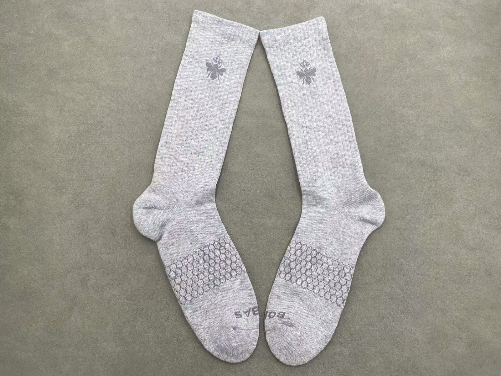 3 pairs Bombas Men's All-Purpose Calf Socks honeycomb Size Large 10-13 grey