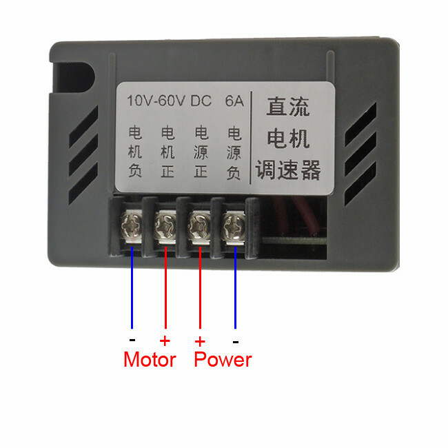 Normal-Stop-Reverse DC 10-60V 6A Gear Motor Speed Control Controller