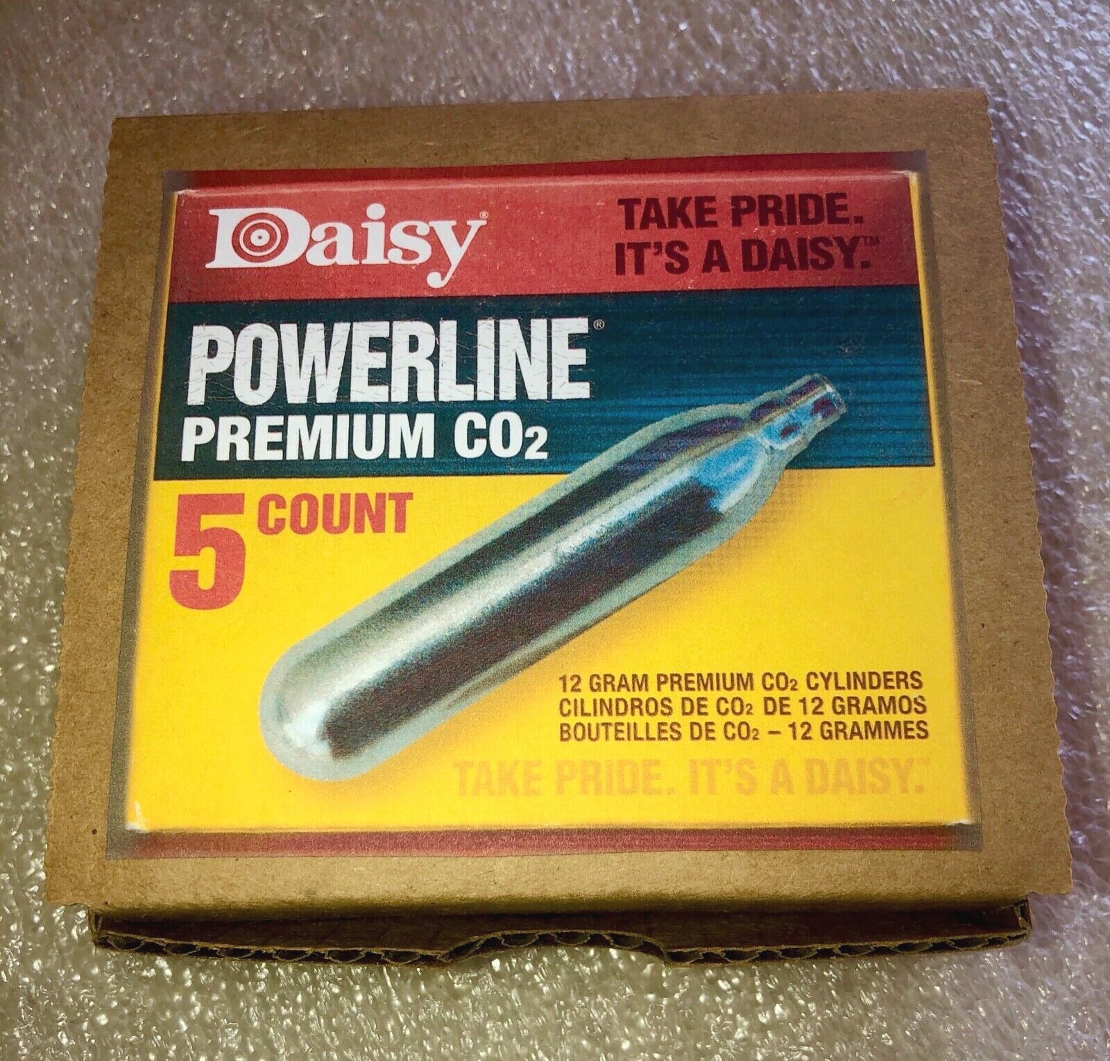 Daisy Powerline CO2 Cartridges / 5 Pack 12 Gram Cylinders - Hard Box