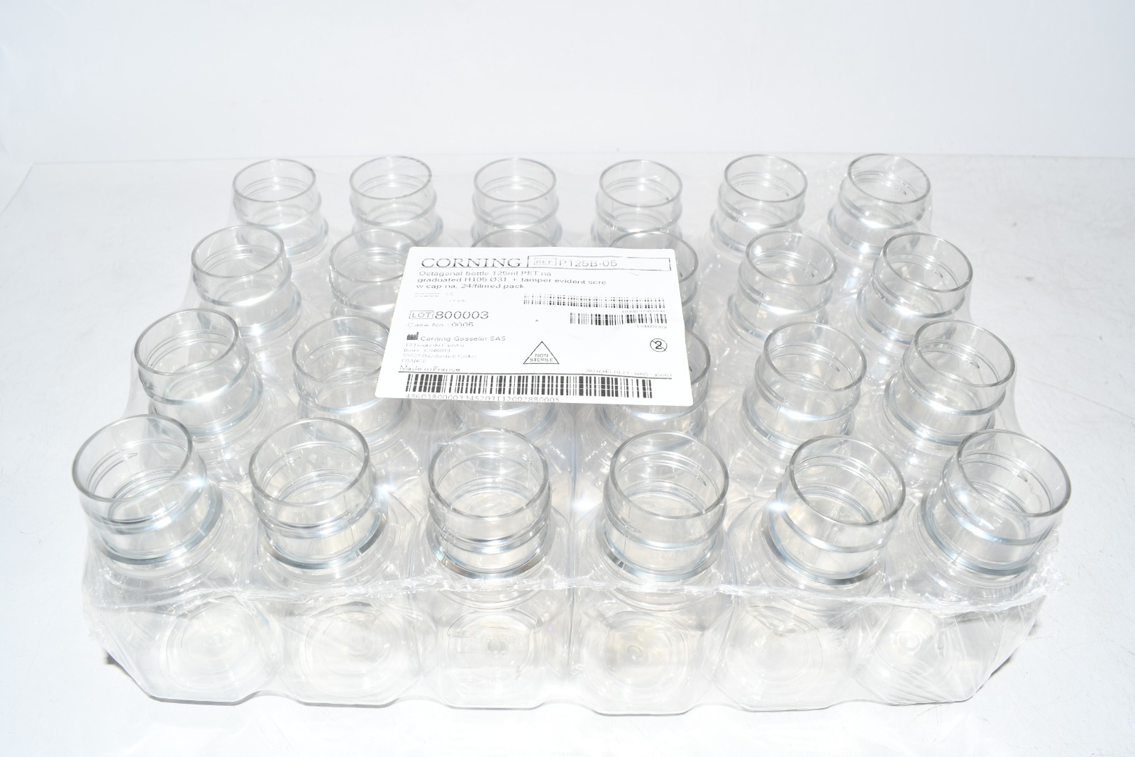 NEW Corning - P125B-05 - Corning Gosselin Octagonal PET Bottle, 125 mL, Graduate