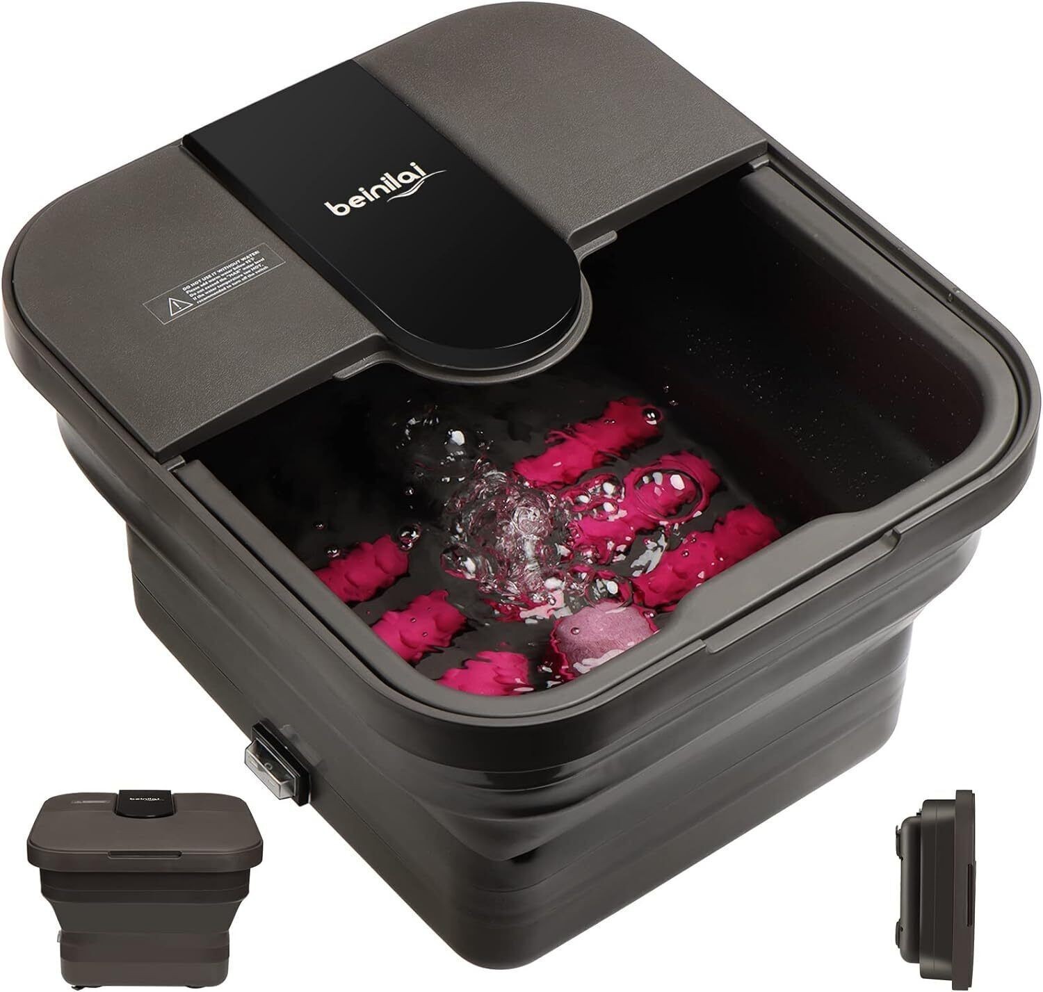 Collapsible Foot Spa Foot Bath with Heat Massage and Bubble Jets Foot Soak Tub