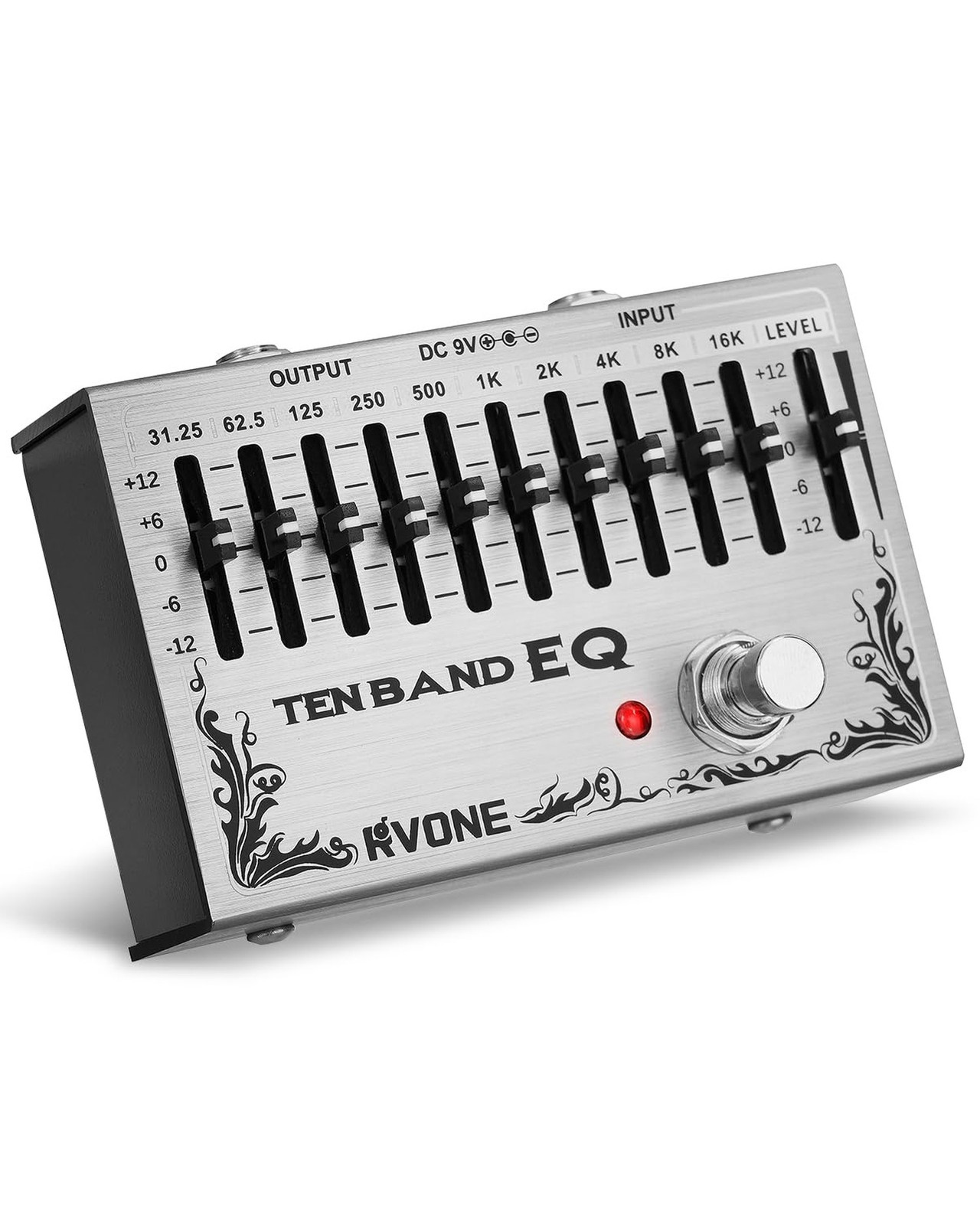 RVONE 10-Band Equalizer Pedal | Low-Noise EQ Pedal for Guitar, Bass & Pedalbo...
