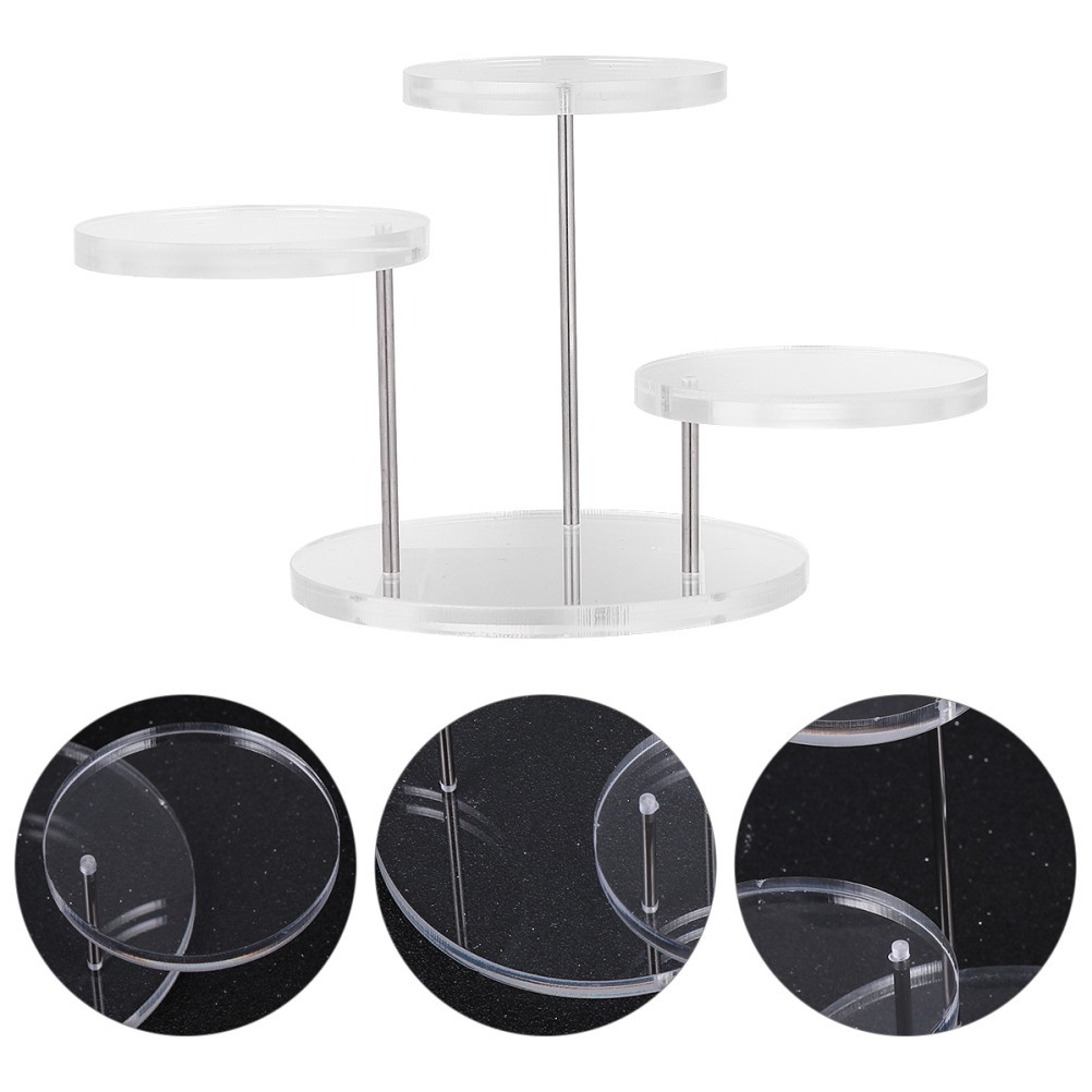 1Set Clear Jewelry Display Rack for Store Gallery Use with Multi Layer Design