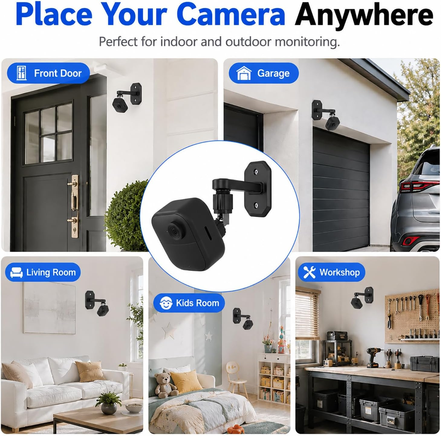 2Pack Adhesive Wall Mount Adjustable Security Wall Mount Bracket for Blink Outdo