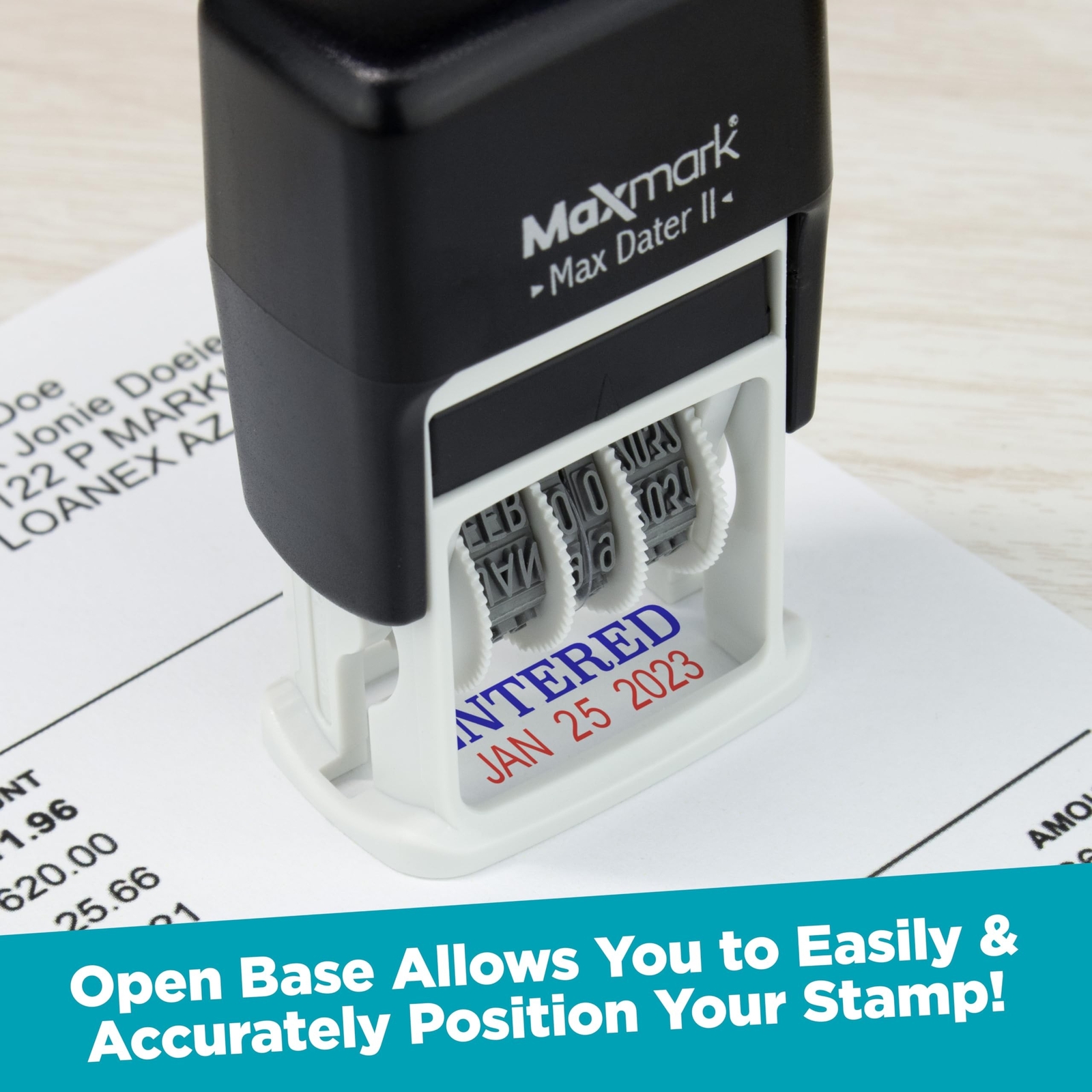 MaxMark Self-Inking Rubber Date Office Stamp with MAILED Phrase & Date - RED ...