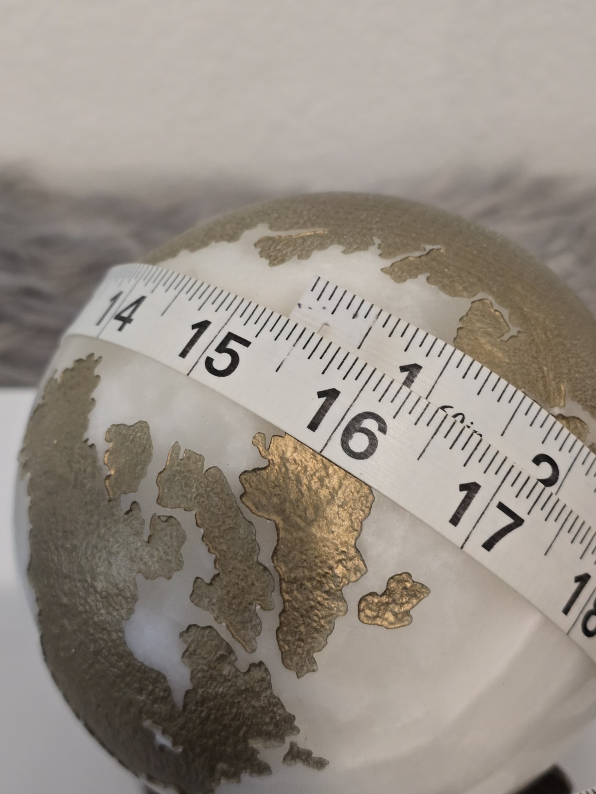 Maitland Smith Marble Stone Globe Solid White Gold - No Base