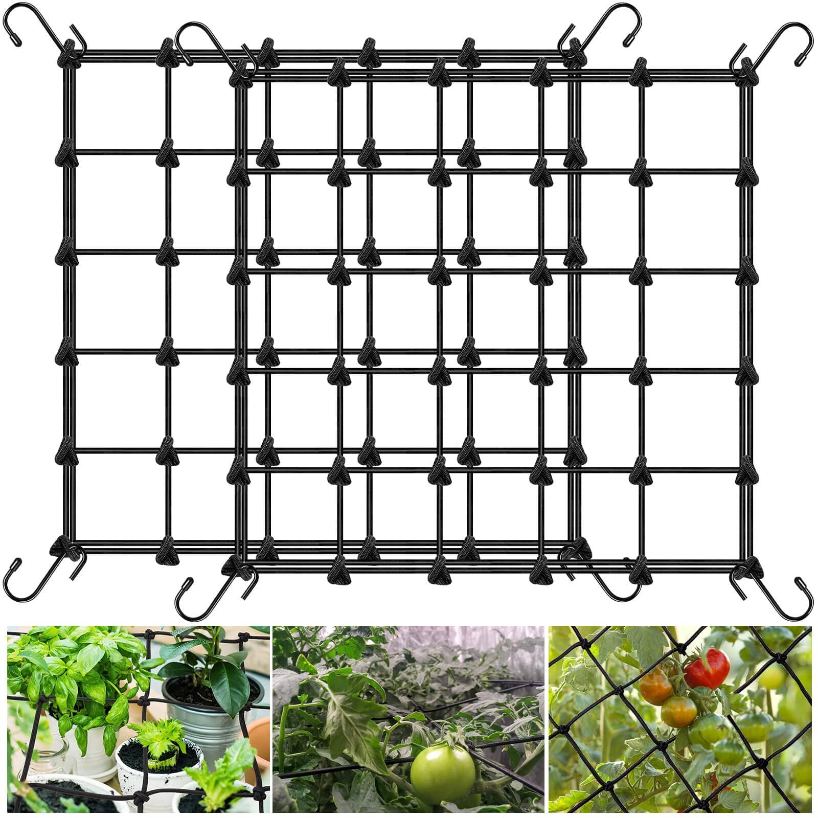2x2 Trellis Net for Grow Tent, Flexible Tent Netting Small size1, Black