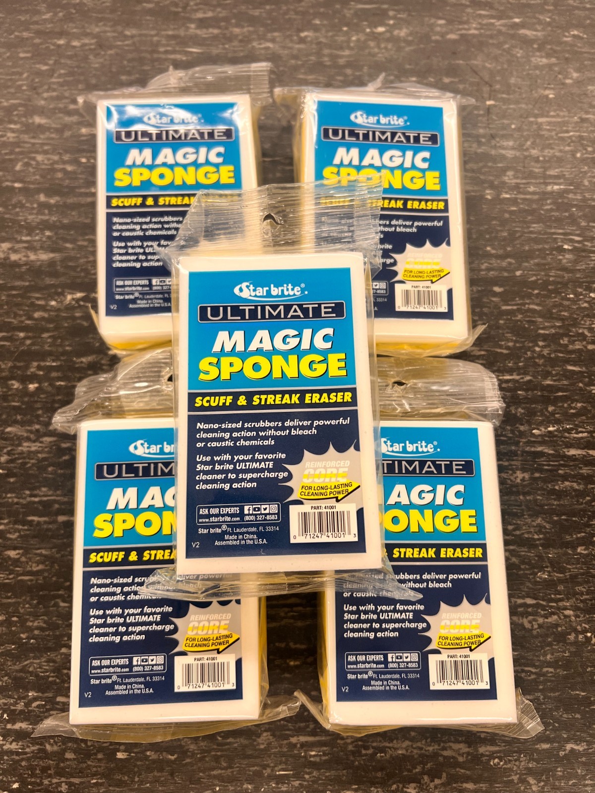 Star Brite Ultimate Magic Sponge Scuff & Streak Eraser 5 Pack **FREE SHIPPING**