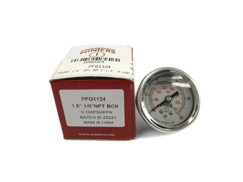 WINTERS PFQ1124 0-100PSI 1.5" NSMP