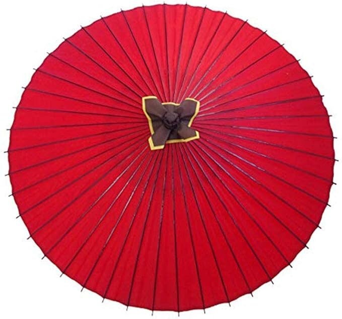 YAMAMOTO made Traditional Japanese Umbrella  Janome Rain RED Paper & Bamboo New