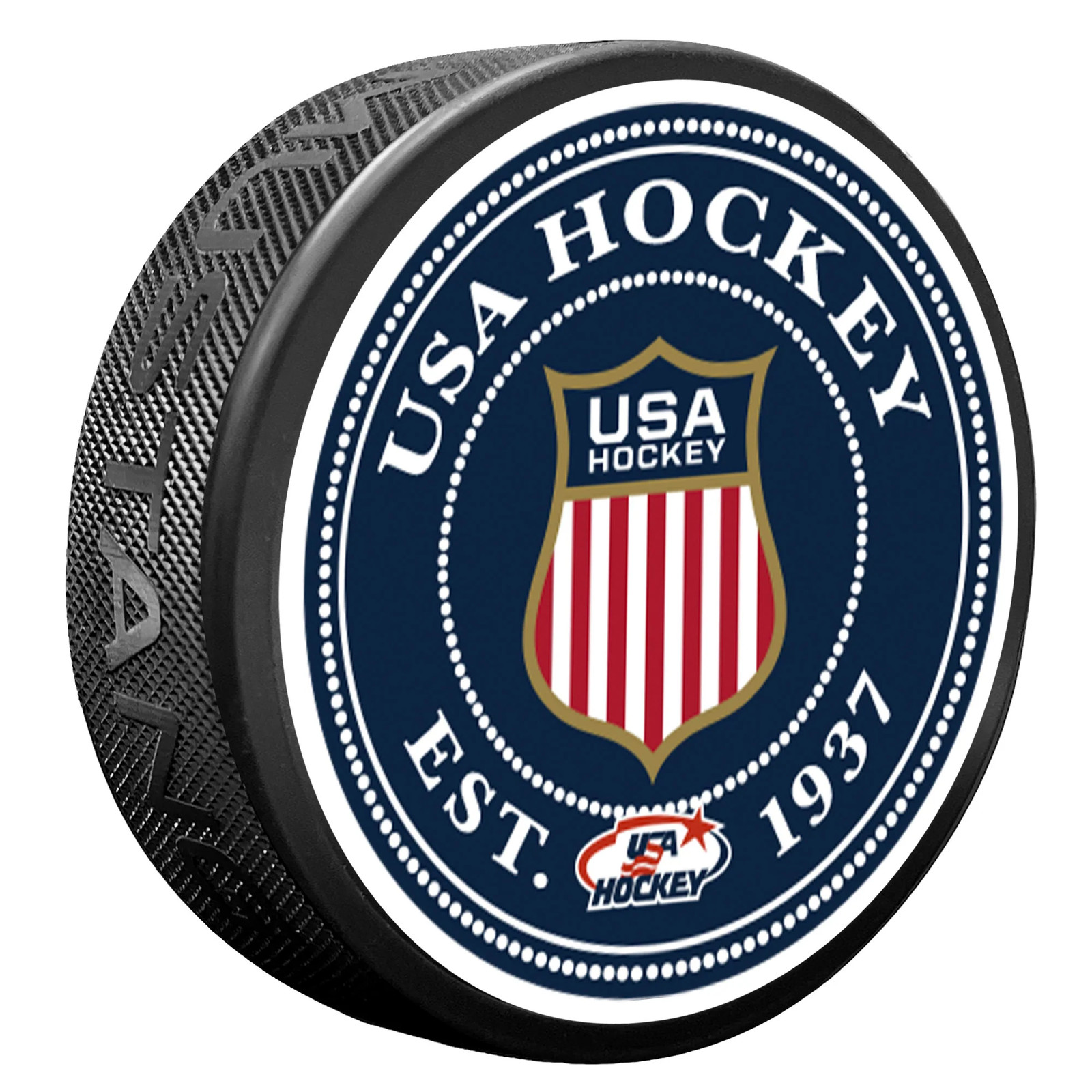 USA Hockey Stud Puck 3" - Raised 3D Printed Design
