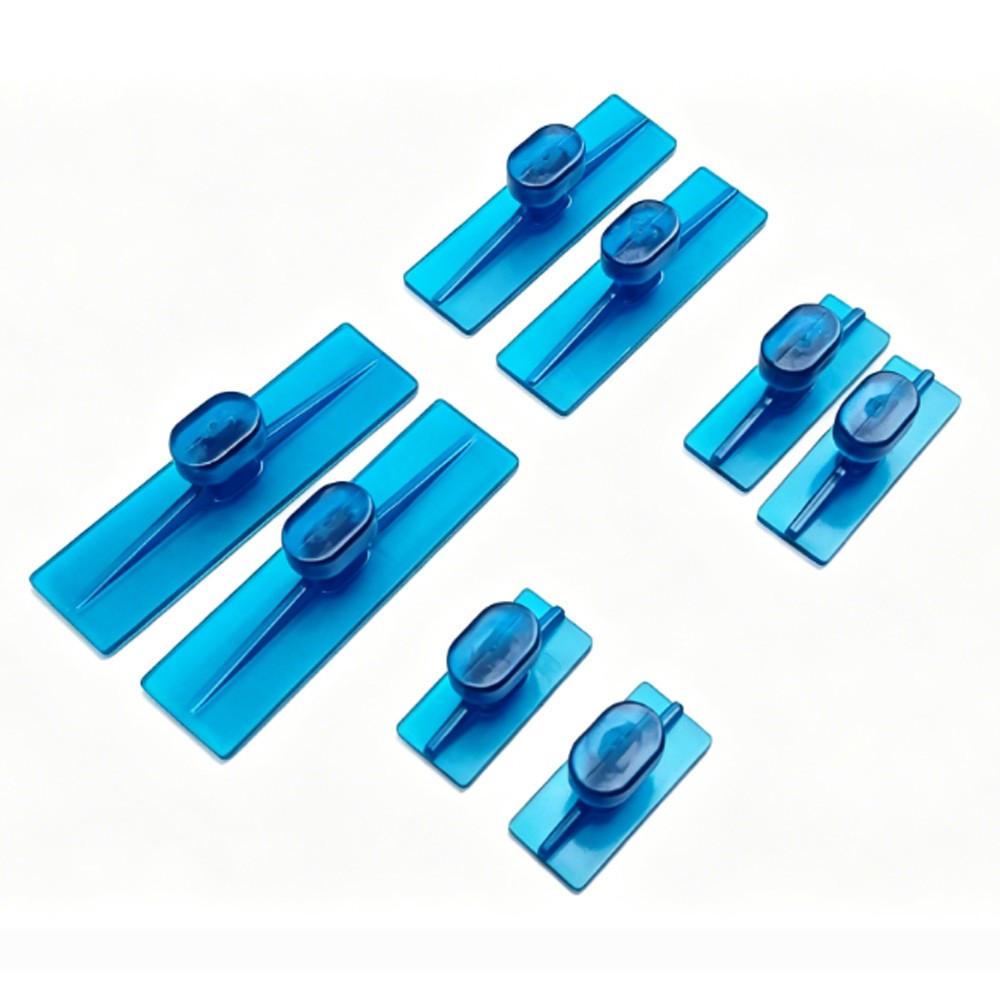 Rectangular Pdr hail dent Glue Tabs 24-piece set in blue for removing dents
