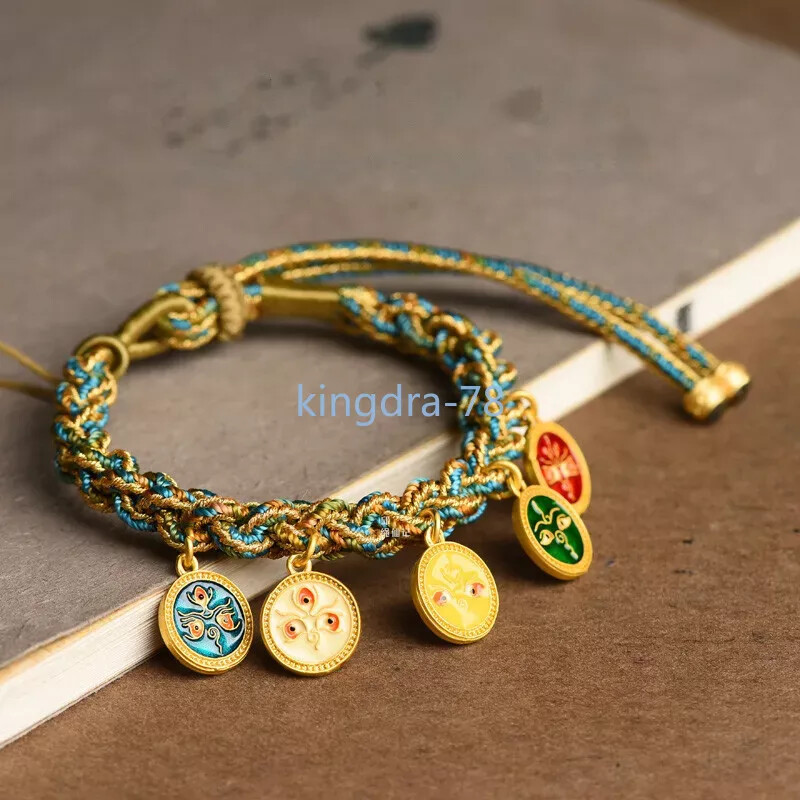 Tibetan Ethnic Style Five Road God Wealth Eye Hand Rope Couple Style Bracelet