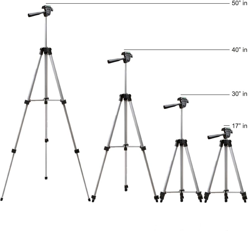 Adjustable 50-Inch Tripod for Smooth Pan & Tilt, Ideal for Content Creation