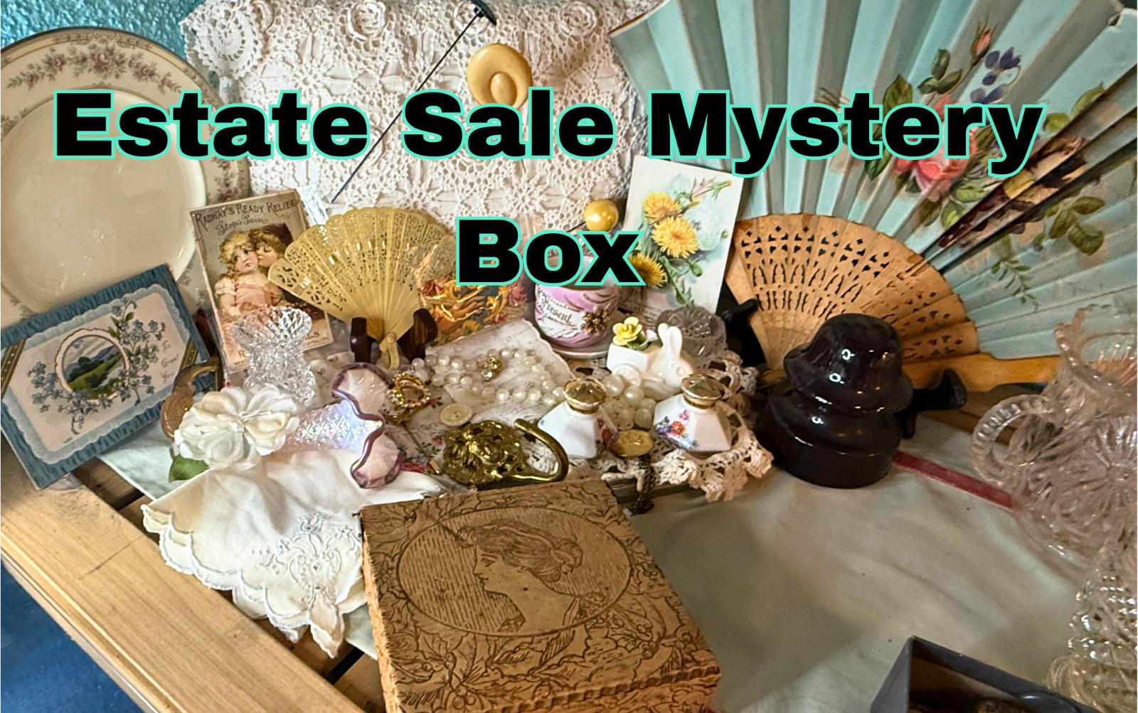 VTG Estate Sale Mystery Box Curated Items Personalized Gift 3+ pounds