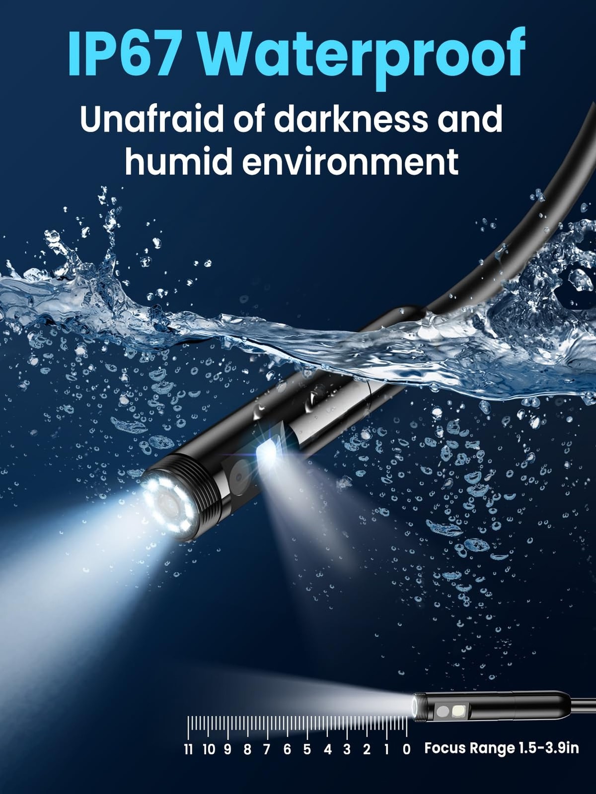 Endoscope Camera with Light, 4.3" IPS Screen 1080P Tools Borescope with 8 LED...