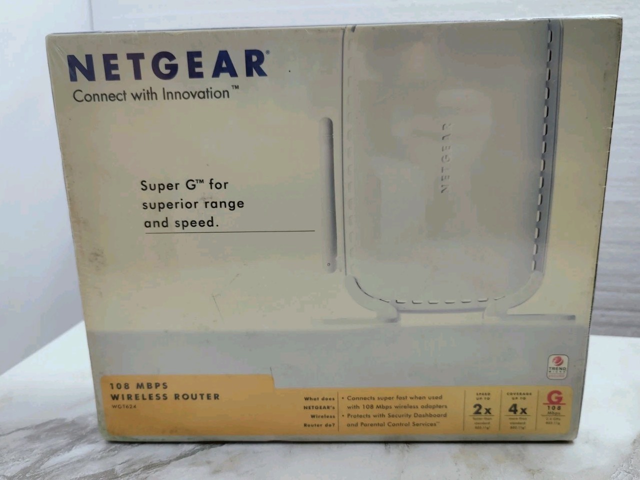 Netgear Wireless Firewall Router WGT624 Super-G 108 Mbps - Brand New, Sealed