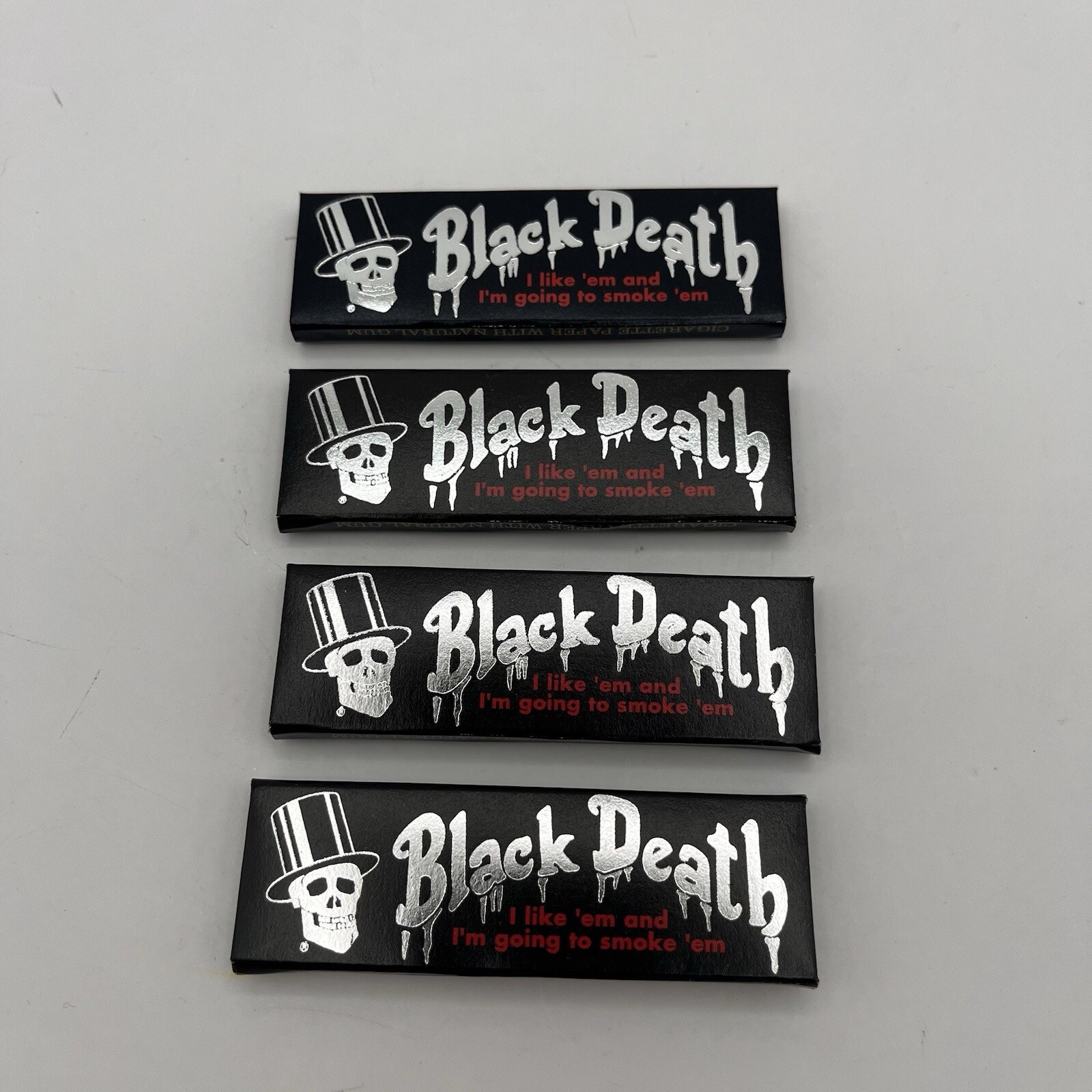 4 Pack Black Death Vodka Slash Cigarette Rolling Papers 50 Sheets NEW RARE