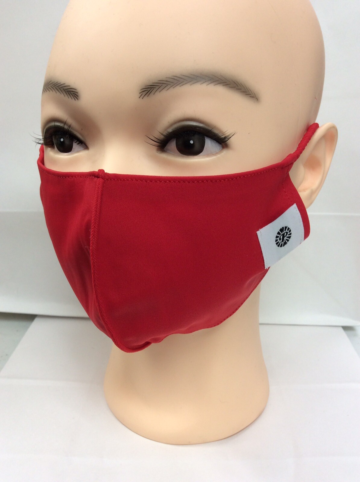 FACE MASK ~ POMCHIES ~ *CHILD SIZE* ~ SOLID RED ~ RED BRAIDED STRAPS ~ NEW
