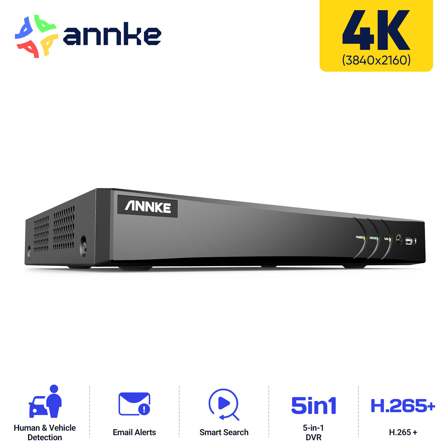 ANNKE 4K 8CH DVR 8MP Security Video Record CCTV Smart Search Playback APP H.265+