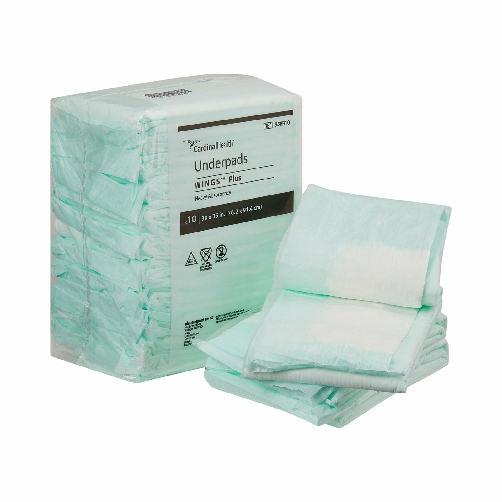 Wings Plus Underpad Heavy Absorbency 30 X 36" 10 ct