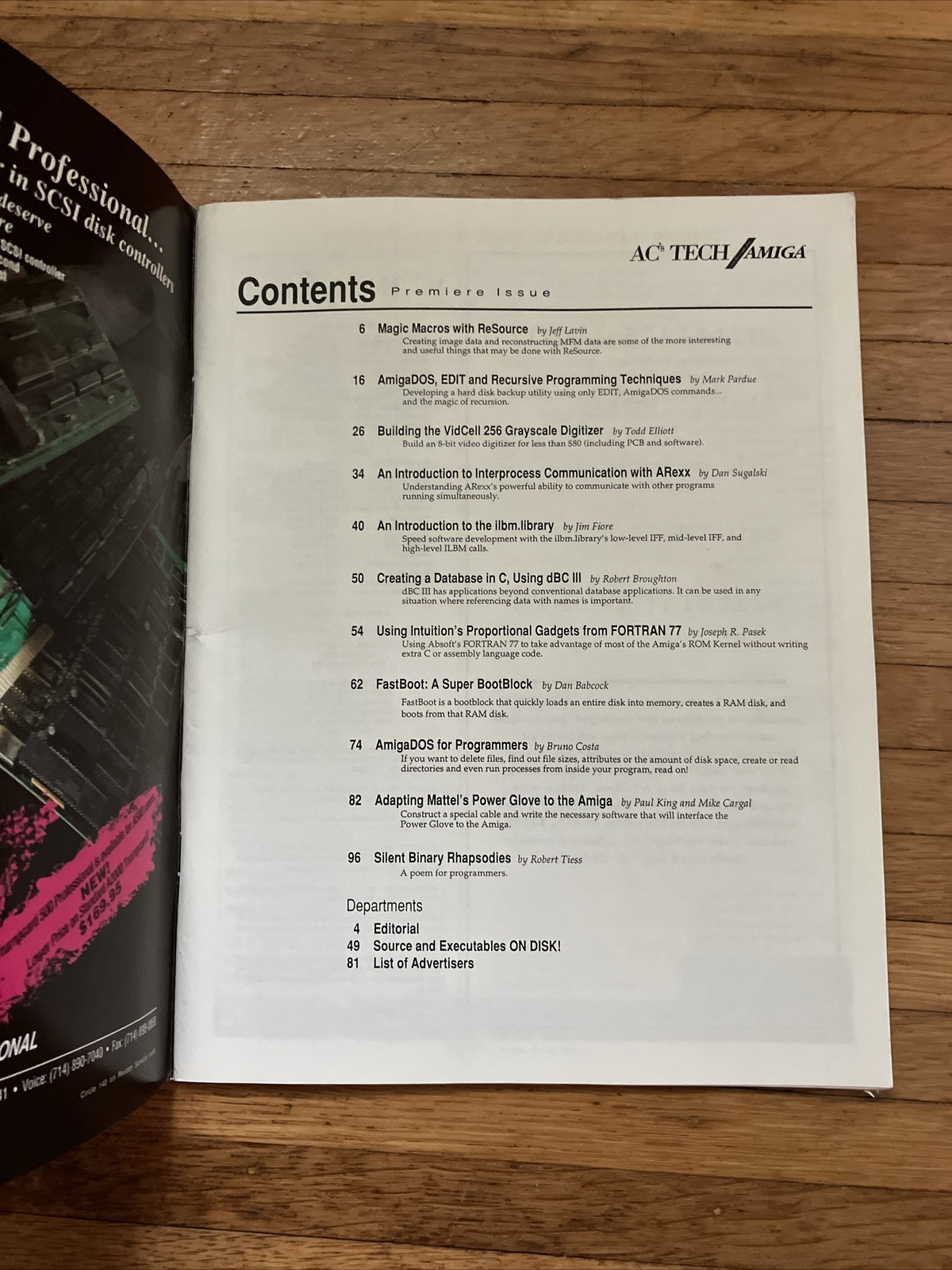 AC's TECH for The Commodore AMIGA Premiere Issue Vol 1 No 1 w/ Original Disk